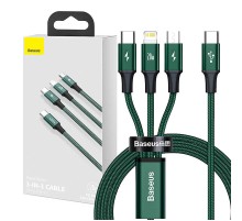 Baseus Rapid Series 3-in-1 cable USB-C For M+L+T 20W 1.5m (Green )