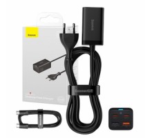 Quick Charger Baseus GaN3 Pro, 2x USB-C, 2x USB, 65W (black)