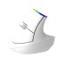 Wireless Vertical Mouse Delux M618C 2.4G 1600DPI RGB (white)