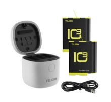 Allin box Telesin waterproof three-channel charger + 2 batteries for GoPro Hero 12 / Hero 11 / Hero 10 / Hero 9 (GP-BTR-905-GY-B)