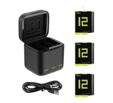 Box Telesin three-channel charger + 3 batteries for GoPro Hero 12 / 11 / 10 / 9 (GP-BNC-902-B)