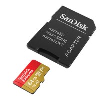 Memory card SANDISK EXTREME microSDXC 64 GB 170/80 MB/s UHS-I U3 (SDSQXAH-064G-GN6MA)