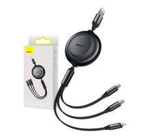 Baseus Bright Mirror 2, USB 3-in-1 cable for micro USB / USB-C / Lightning 3.5A 1.1m (Black)