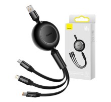 Baseus Bright Mirror 3, USB 3-in-1 cable for micro USB / USB-C / Lightning 66W / 2A 1.1m (Black)