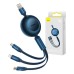 Baseus Bright Mirror 3, USB 3-in-1 cable for micro USB / USB-C / Lightning 66W / 2A 1.1m (Blue)