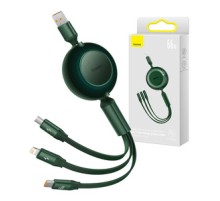 Baseus Bright Mirror 3, USB 3-in-1 cable for micro USB / USB-C / Lightning 66W / 2A 1.1m (Green)