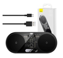 Dual Qi wireless charger Baseus Digital LED Display, 20W