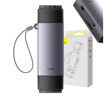 Baseus Lite Series SD/TF memory card reader, USB + USB-C (gray)
