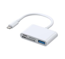 Lightning to USB OTG adapter Joyroom S-H142 SD card reader, microSD (white)