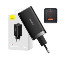 Wall charger Baseus GaN5 Pro 2xUSB-C + USB, 65W (black)