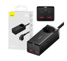 Baseus GaN3 Pro wall charger / powerstrip 2xUSB + 2xUSB-C + AC, 100W (black)
