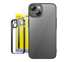 Baseus Glitter Transparent Case and Tempered Glass set for iPhone 14 Plus (black)