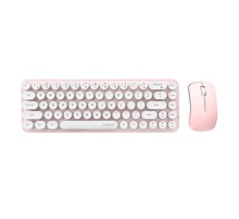 Wireless keyboard + mouse set MOFII Bean 2.4G (White-Pink)