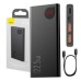 Powerbank Baseus Adaman Metal, 10000mAh, 2xUSB, USB-C, Lightning, MicroUSB 22.5W (black)