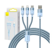 3in1 USB cable Baseus StarSpeed Series, USB-C + Micro + Lightning 3,5A, 1.2m (Blue)