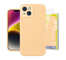 Baseus Liquid Silica Gel Case for iPhone 14 Plus (sunglow)+ tempered glass + cleaning kit
