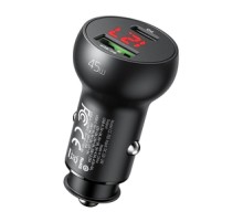 Car Charger Mcdodo CC-7030, USB + USB-C, with Display, 45W (Black)