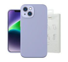 Baseus Liquid Silica Gel Case for iPhone 14 Plus (lavender)+ tempered glass + cleaning kit