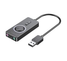 External USB 2.0 audio card Vention CDRBF 1m (black)
