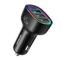 Car charger Joyroom JR-CL09, 4-port, 1x USB-C PD, 1x QC3.0 USB, 2x USB (black)