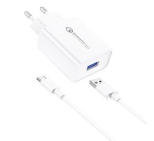Foneng EU13 18W Wall Charger + USB to USB-C Cable, 3A (White)