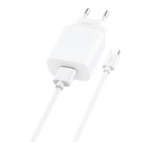 Fast charger Foneng 1x USB EU28 12W QC 3.0+ USB Type C cable
