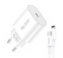 Fast charger Foneng 1x USB PD 3.0 EU39 20W + USB C to Lightning