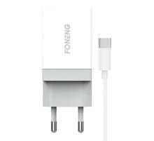 Fast charger Foneng 1x USB K210 10.5W + USB Type C cable 1m