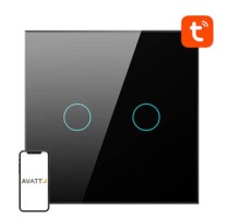 Smart Light Switch WiFi Avatto TS02-EU-B2 2 way (black)