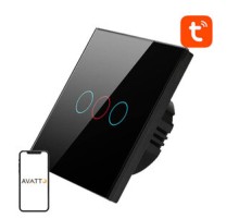 Smart Light Switch WiFi Avatto TS02-EU-B3 3 Way TUYA (black)