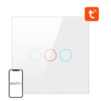 Smart Light Switch ZigBee Avatto ZTS02-EU-W3 3 Way TUYA (white)