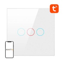 Smart Light Switch ZigBee Avatto LZTS02-EU-W3 3 Way No Neutral TUYA (white)