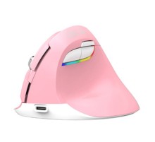 Wireless Vertical Mouse Delux M618Mini DB BT+2.4G 2400DPI (pink)