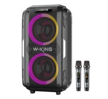 Wireless Bluetooth Speaker W-KING T9 Pro 120W + 2 microphones (black)