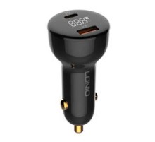 LDNIO C101 Car Charger, USB + USB-C, 100W + USB-C to Lightning Cable (Black)