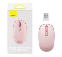 Wireless mouse Baseus F01B Tri-mode  2.4G BT5.0 1600 DPI (pink)