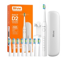 Sonic toothbrush with tips set and travel case D2 (white)