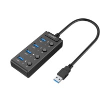 Orico  USB 3.0. Hub with switches, 4x USB (black)