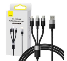 Quick Charge USB to M+L+C  Baseus StarSpeed 3.5A 0,6m (Black)