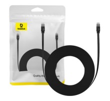 Flat Cable Baseus Ethernet RJ45, Cat.6, 12m (black)