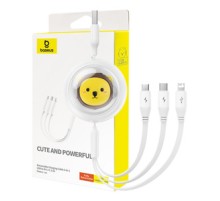 Charging Cable 3w1 Baseus USB to USB-C, USB-M, Lightning 3,5A, 1,1m (White)