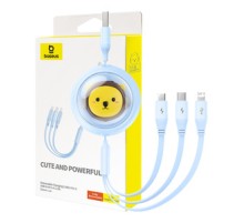 Charging Cable 3w1 Baseus USB to USB-C, USB-M, Lightning 3,5A, 1,1m (blue)