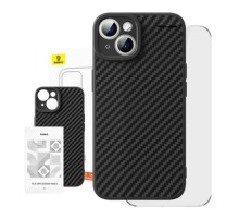 Case Baseus Synthetic Fiber iPhone 15 Plus + tempered glass