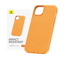 Phone Case for iPhone 15 ProMax Baseus Fauxther Series (Orange)