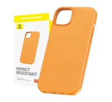 Phone Case for iPhone 15 Pro Baseus Fauxther Series (Orange)