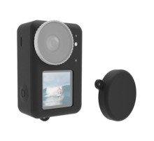 Silicone Puluz case for DJI Osmo Action 3 / 4 / 5 Pro with lens cover (black)
