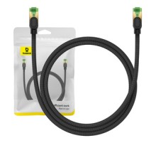 Braided network cable cat.8 Baseus Ethernet RJ45, 40Gbps, 1m (black)