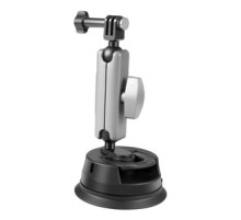 PULUZ car mount with suction cup, mounting adapter and long screw for sports cameras (including Osmo Action 3, Insta360 X3)