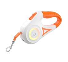 Rojeco Dog Automatic Leash LED 5 m (white and orange)