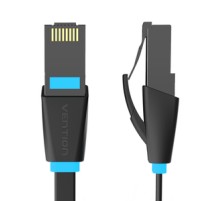 Flat Network Cable UTP CAT6 Vention IBJBX RJ45 Ethernet 1000Mbps 50m Black
